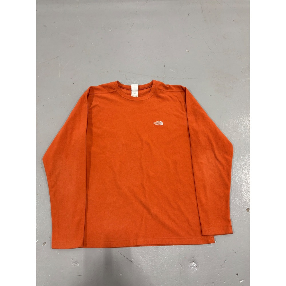 The North Face Mens Orange Microfleece Long Sleeve Crew Neck Pullover Top Size M